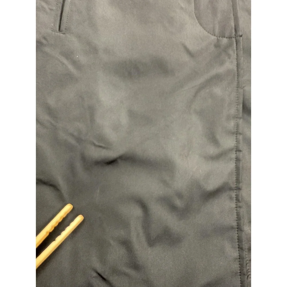 VTG GAP Coat Women Medium Black Long Insulated Button‎ Polyester Lined Jacket